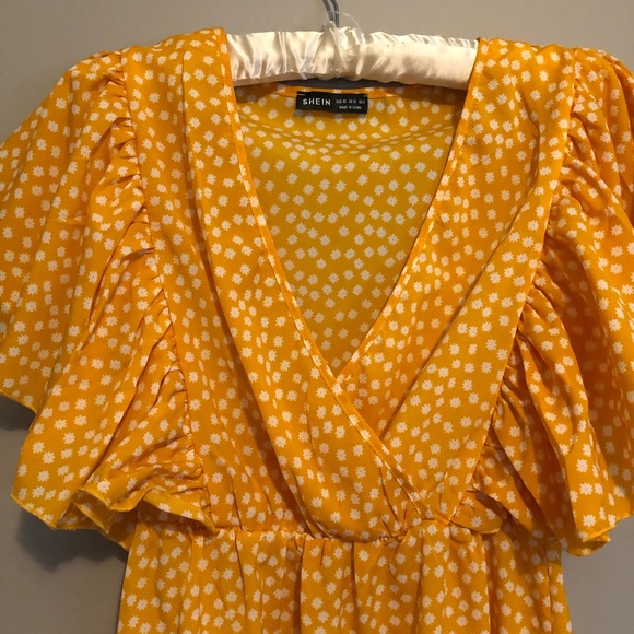 Shein Yellow Flowy Dress - Picture 2 of 5